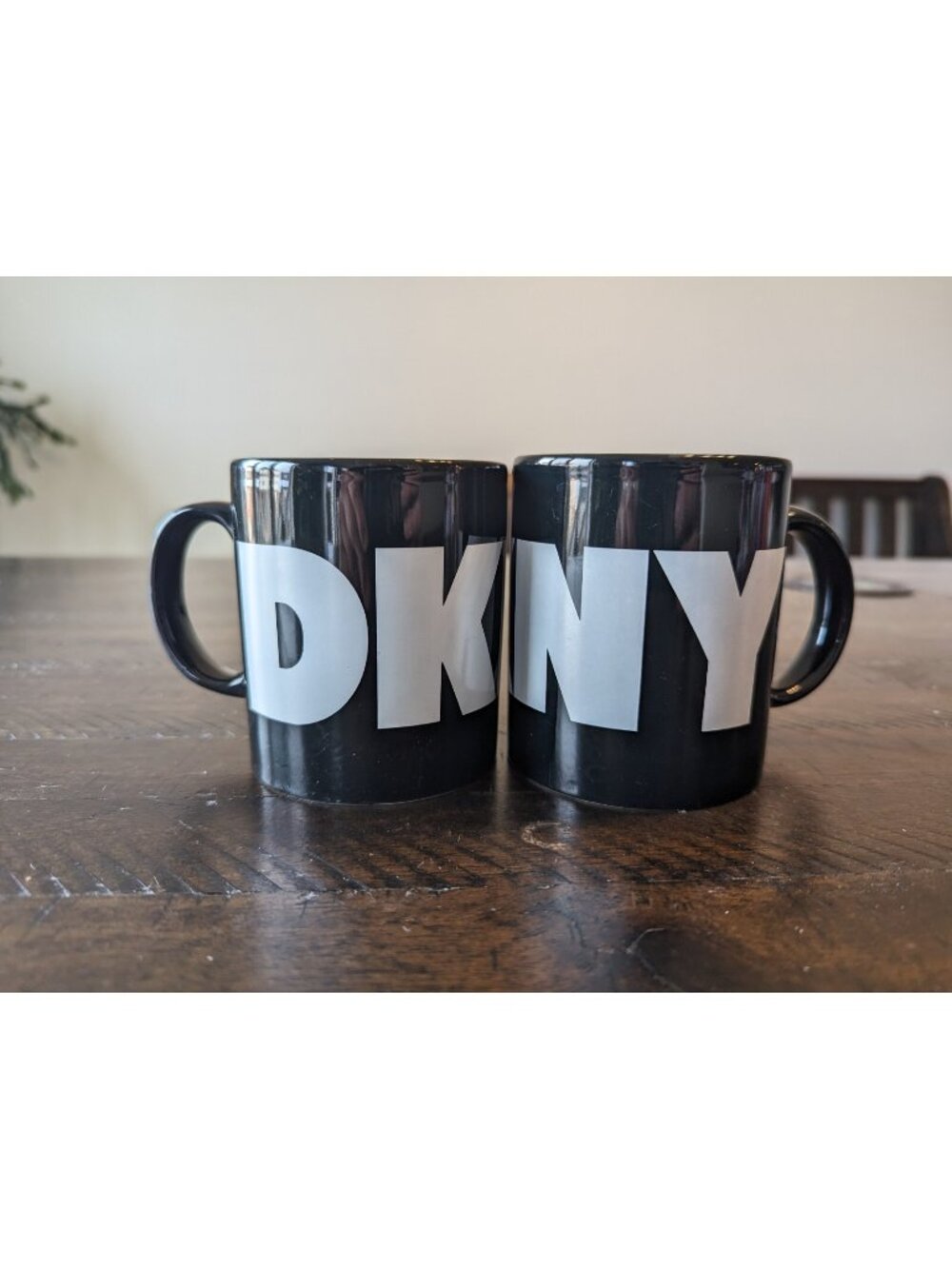 Vintage RARE DKNY Black Coffee Mug EXCLUSIVE Pair! 2 Total!